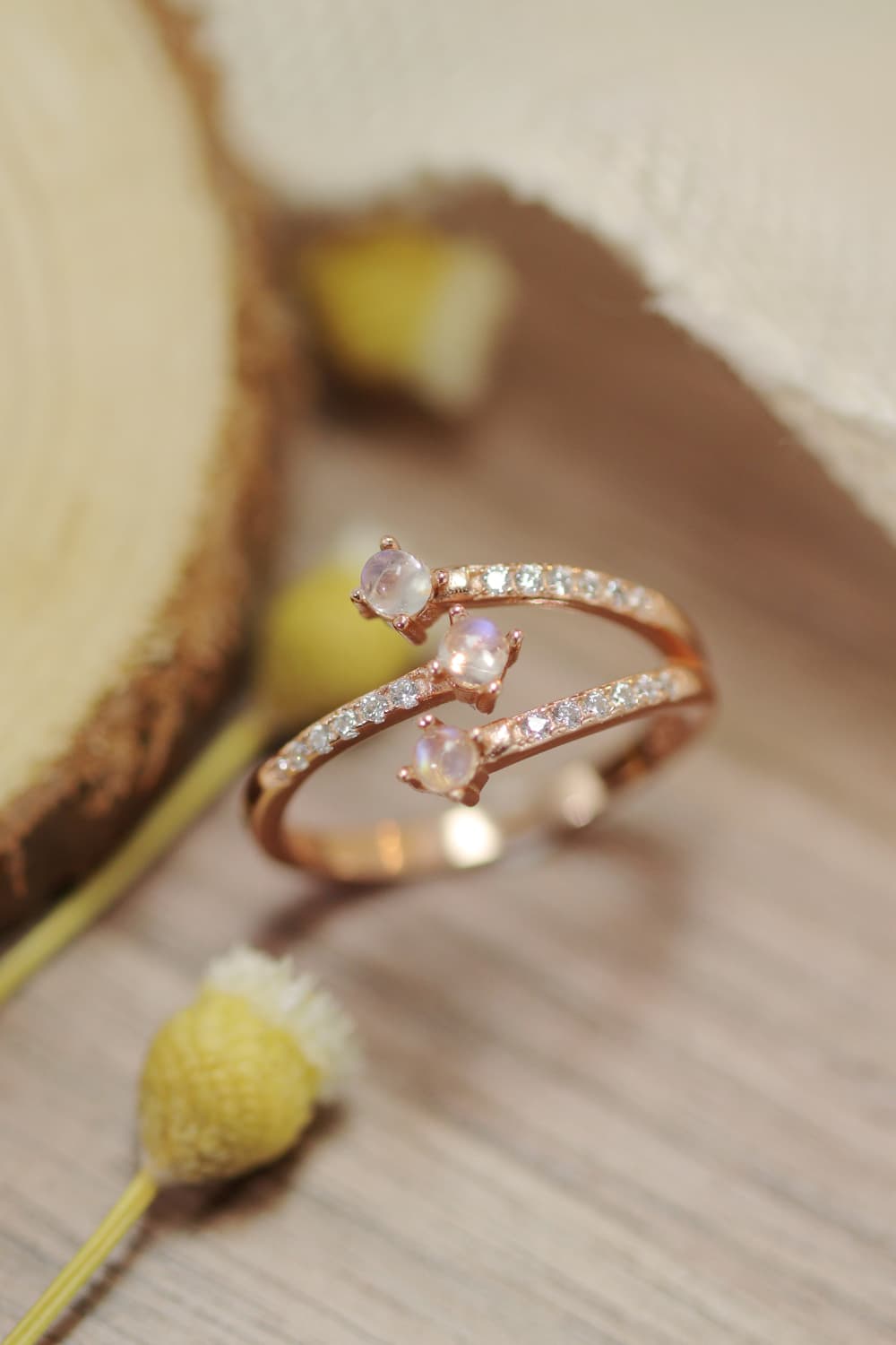 Eclipsed Love Moonstone Ring