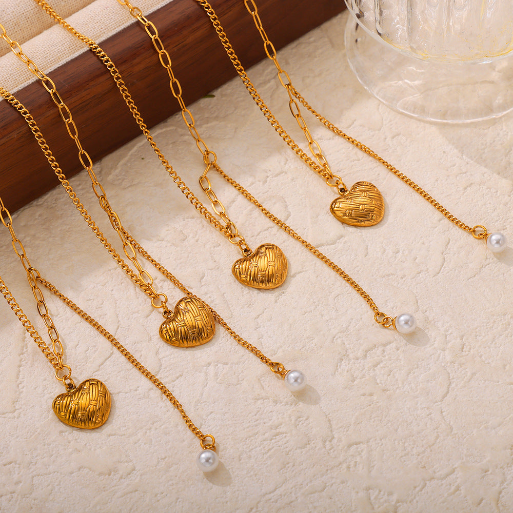 Be Mine's Pearl Heart Pendant Necklace