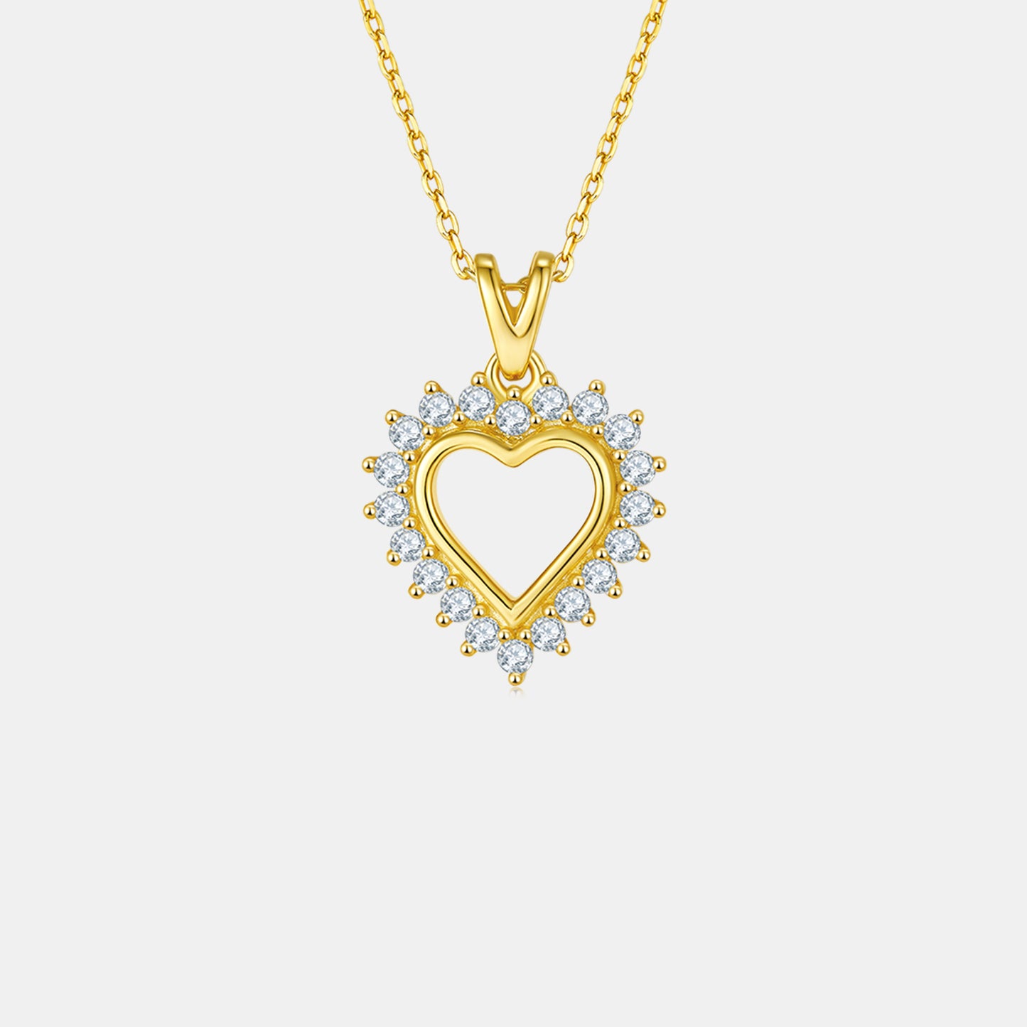 Heather Moissanite Heart Pendant Necklace