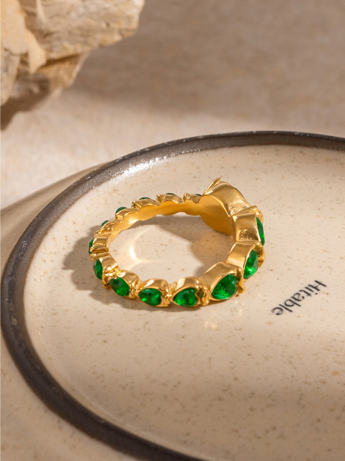 Solar Bloom Heart Rhinestone Ring