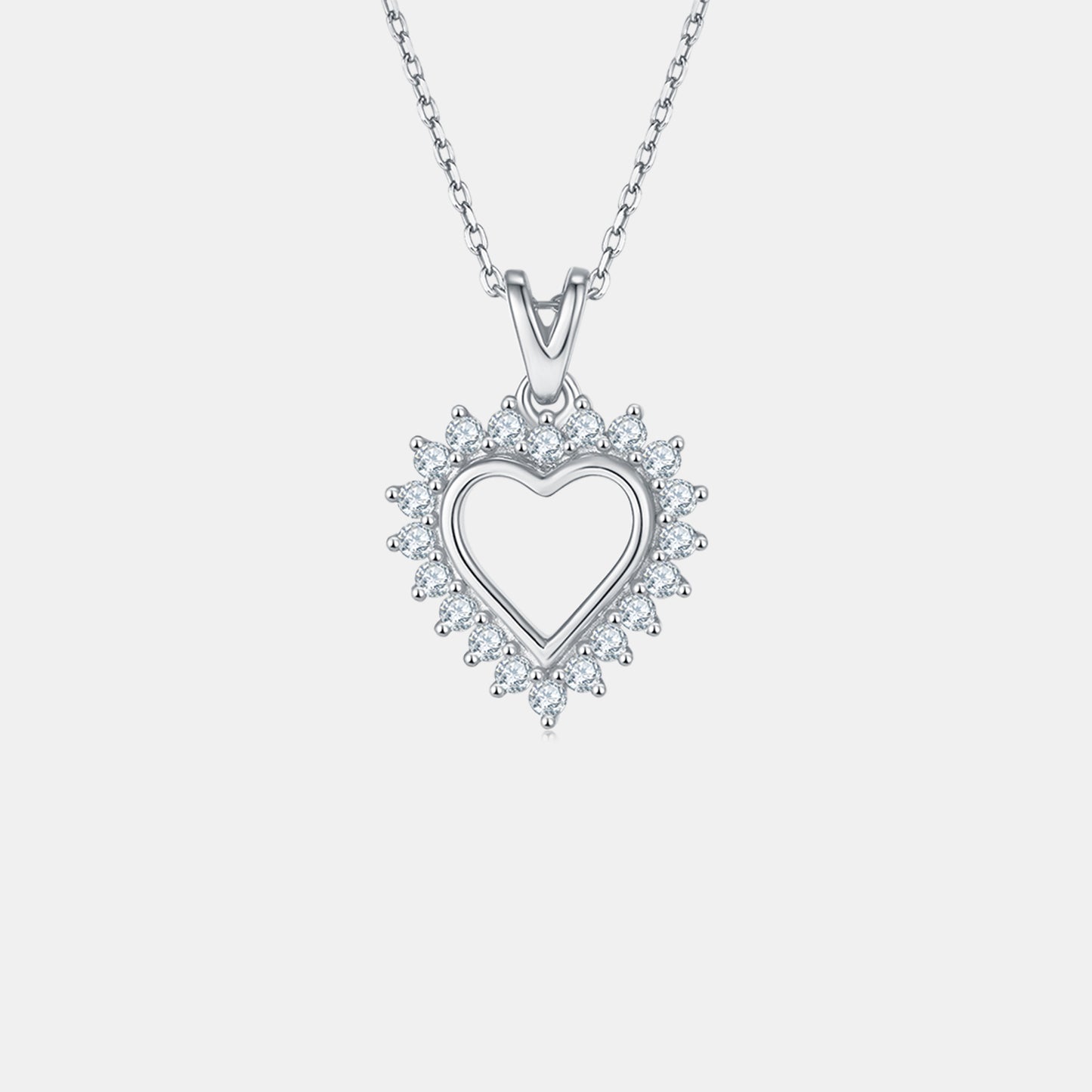 Heather Moissanite Heart Pendant Necklace