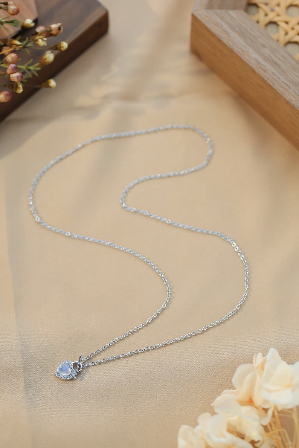 Halo Lock Heart Pendant Necklace