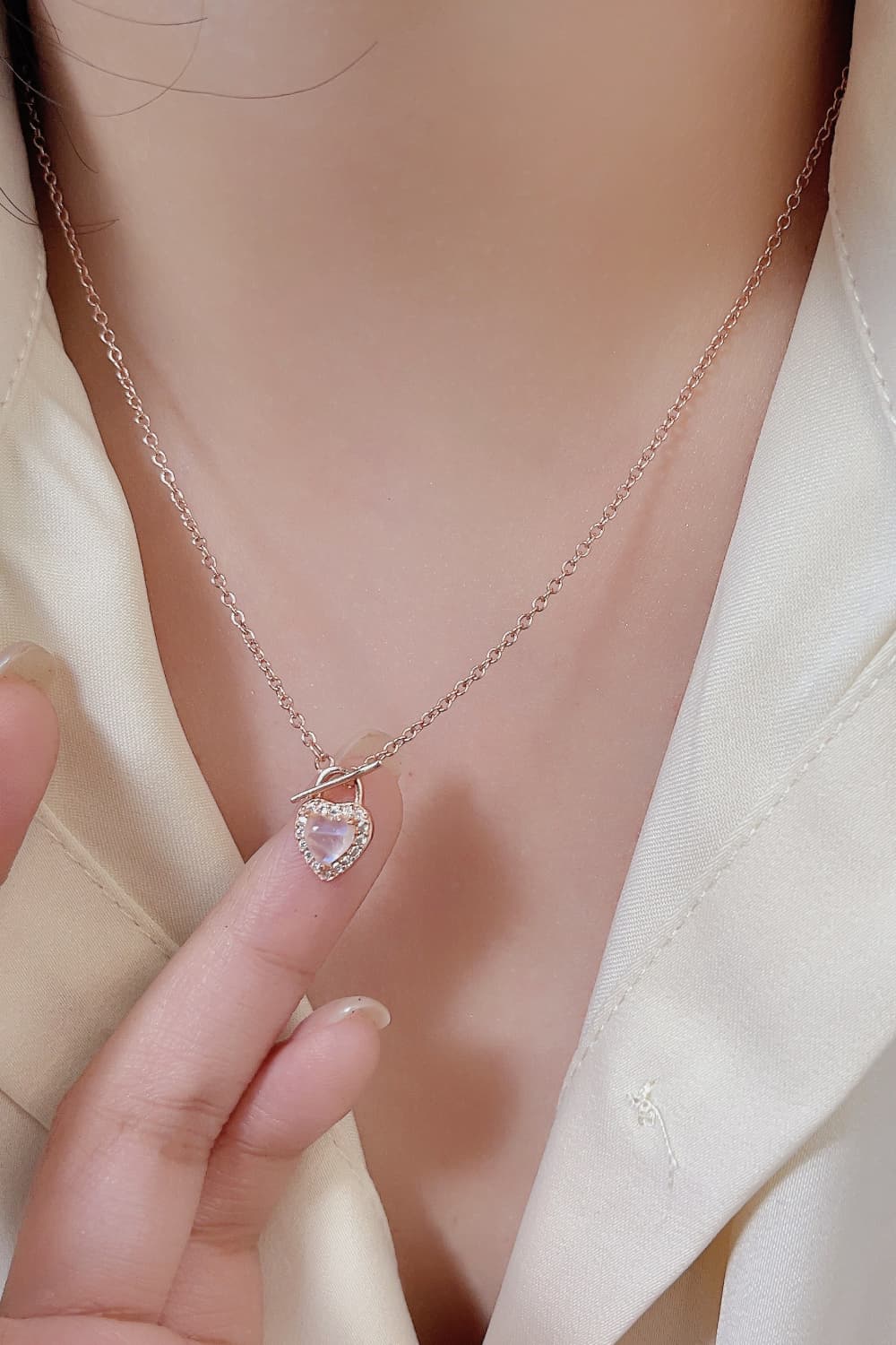 Halo Lock Heart Pendant Necklace