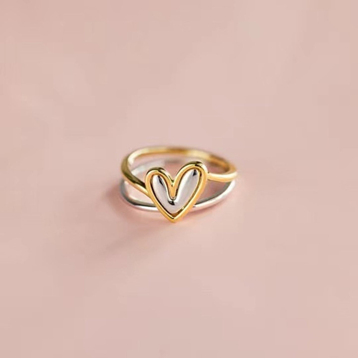 Heart Is Full Double Banded Ring