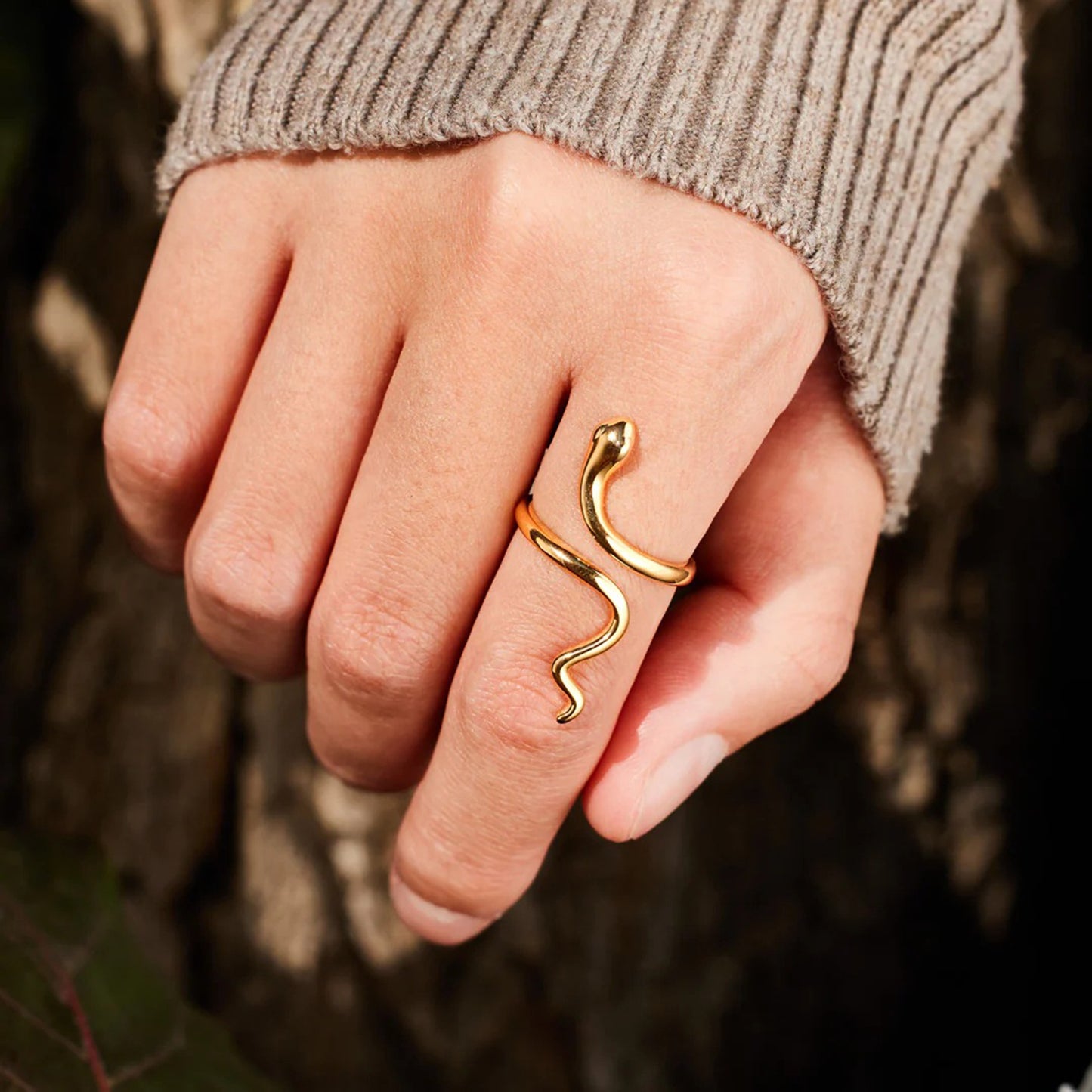 Serpent Gold-Plated Ring