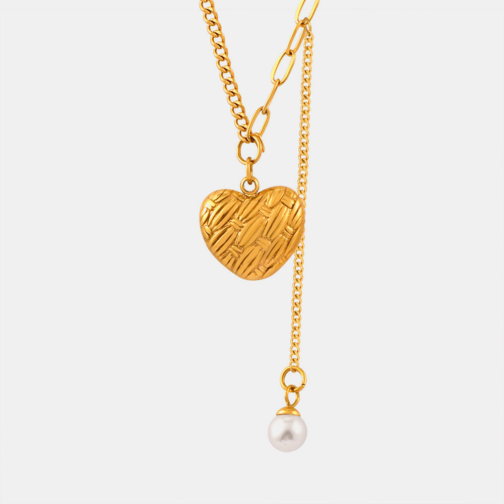 Be Mine's Pearl Heart Pendant Necklace