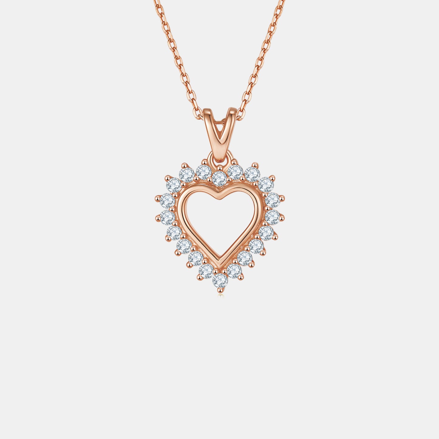 Heather Moissanite Heart Pendant Necklace
