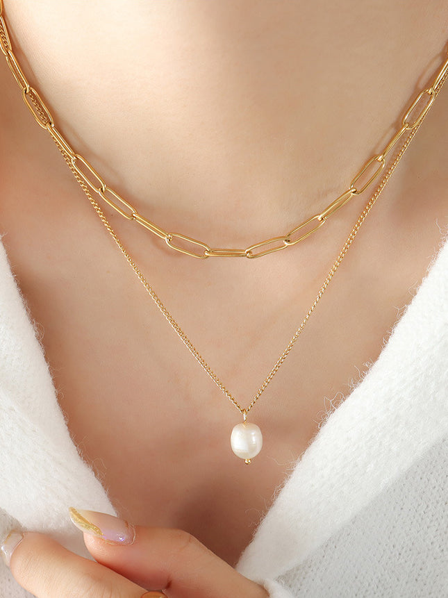 Freshwater Pearl Double-Layered Necklace