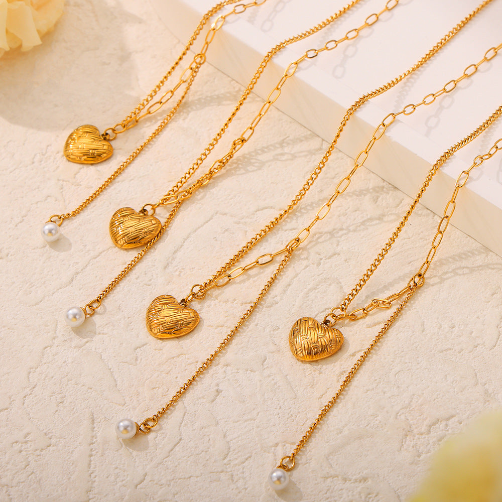 Be Mine's Pearl Heart Pendant Necklace
