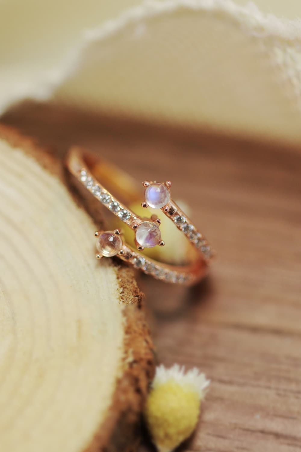 Eclipsed Love Moonstone Ring