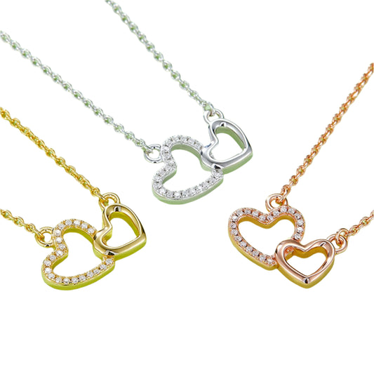 Hearts Entangled Diamond Necklace