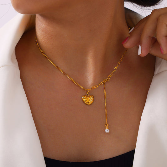 Be Mine's Pearl Heart Pendant Necklace