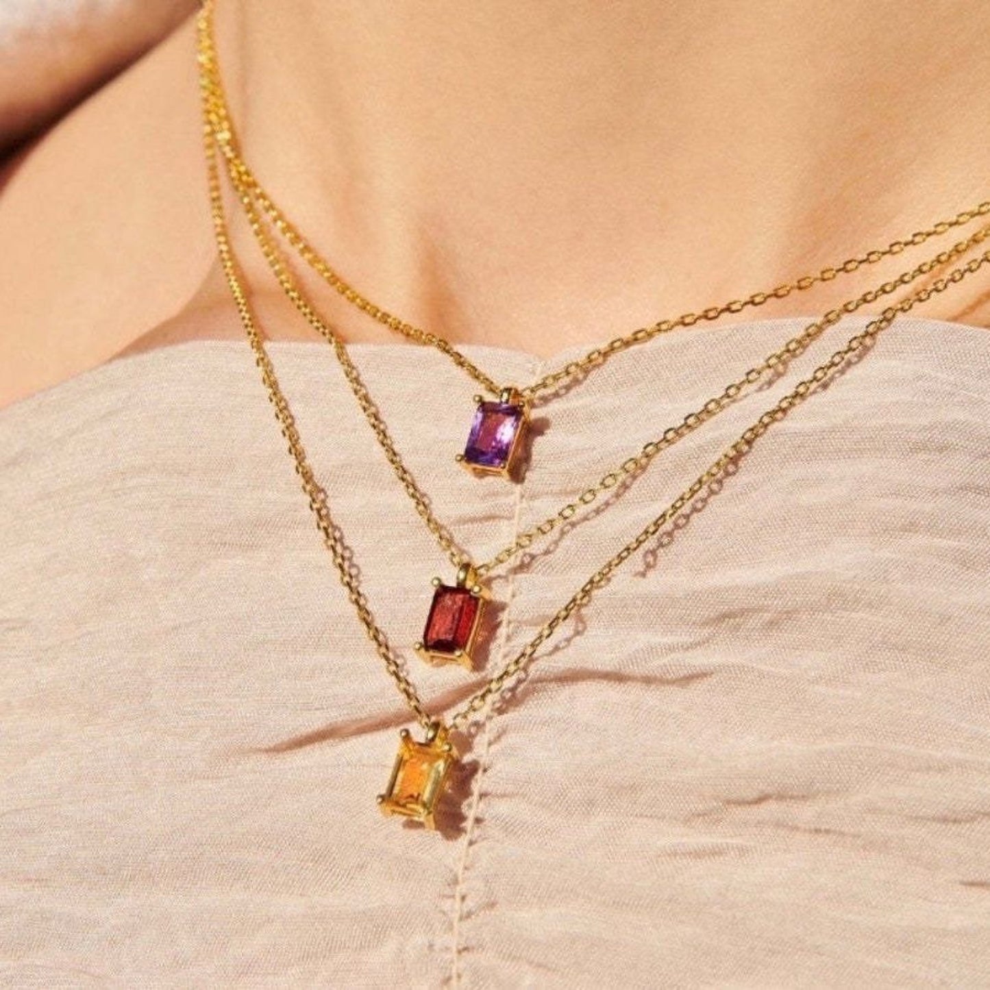 Birthstone Stackable Necklace